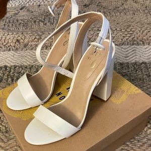 Mix No 6 Camian White Heels | Size 9